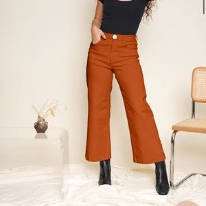 NWT Whimsy+Row Flora Pant in Rust | Sz 28 36.5” Length